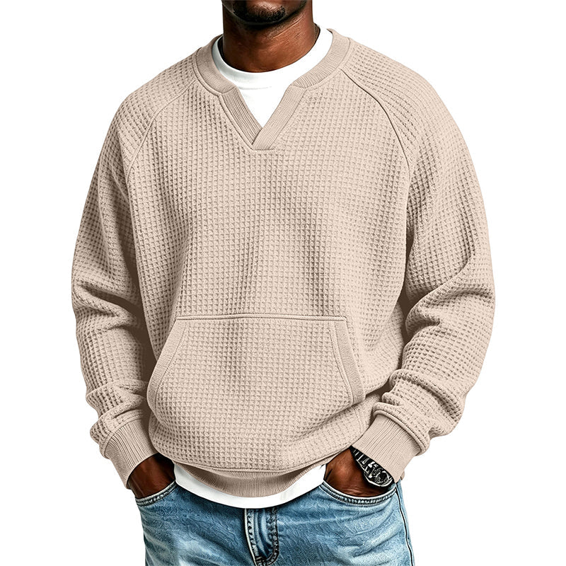 🔥Men's Casual Waffle Knit Sweatshirt