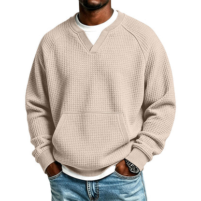 🔥Men's Casual Waffle Knit Sweatshirt