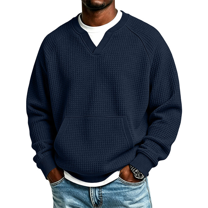 🔥Men's Casual Waffle Knit Sweatshirt