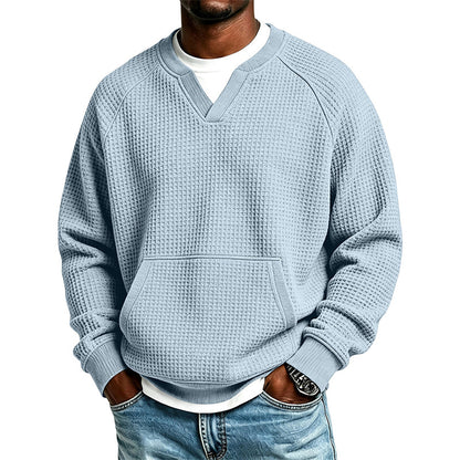 🔥Men's Casual Waffle Knit Sweatshirt