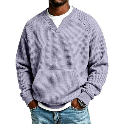 🔥Men's Casual Waffle Knit Sweatshirt