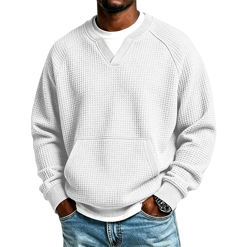 🔥Men's Casual Waffle Knit Sweatshirt