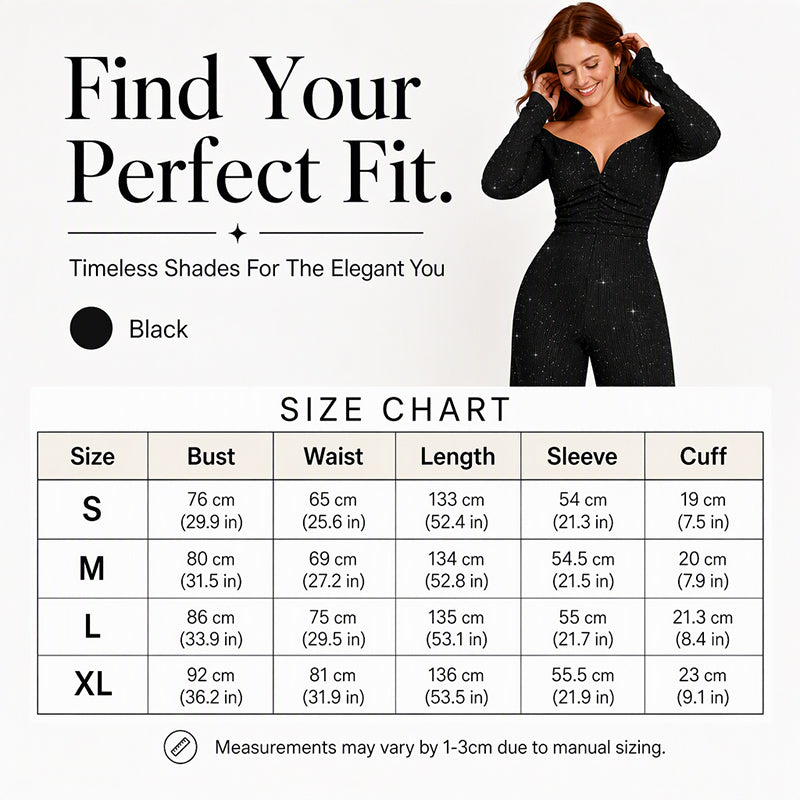 ✨Women's Chic Off-Shoulder Sequined Jumpsuit