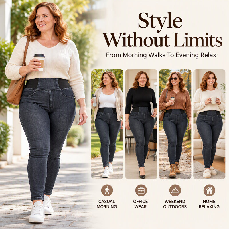 🔥Women's Elastic High-Waisted Skinny Jeans